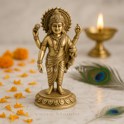 Dhanvantri Ji 100% Pure Brass Statue Idol Decorative Showpiece for Home, Office and Gifting by Vastu Mandir
