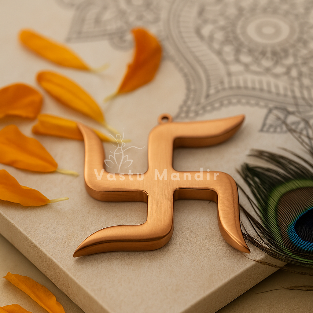 Premium Brass Swastik Vastu Remedy for Home & Office — Main Door Protection, Dosh Nivaran Tool (6, 9 Inch) | Vastu Mandir