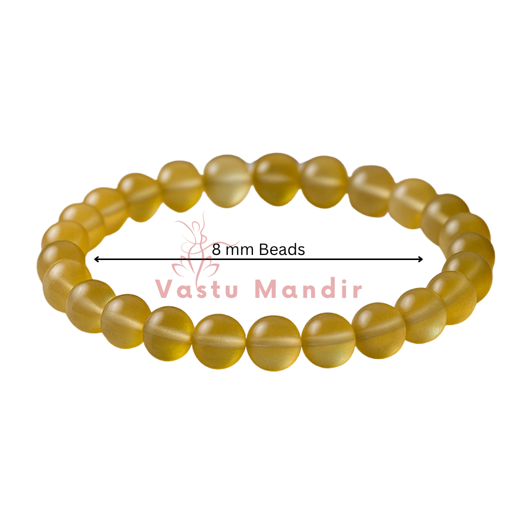 Premium Natural Yellow Aura Quartz 8mm Bead Bracelet — Vastu Remedy for Vitality & Warmth