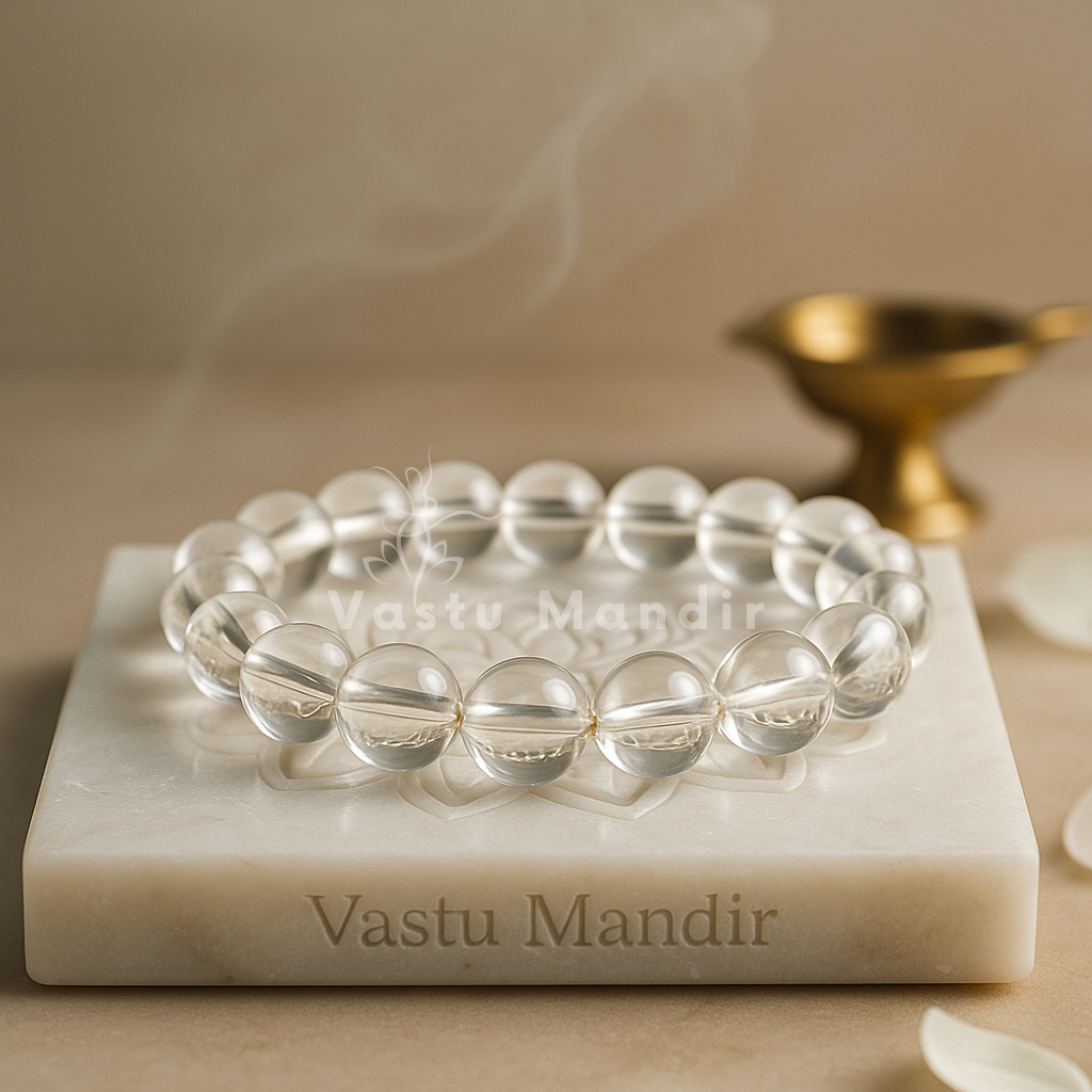 Clear Hydro Quartz Bracelet 8mm Beads – Vastu Remedy for Clarity & Positive Energy