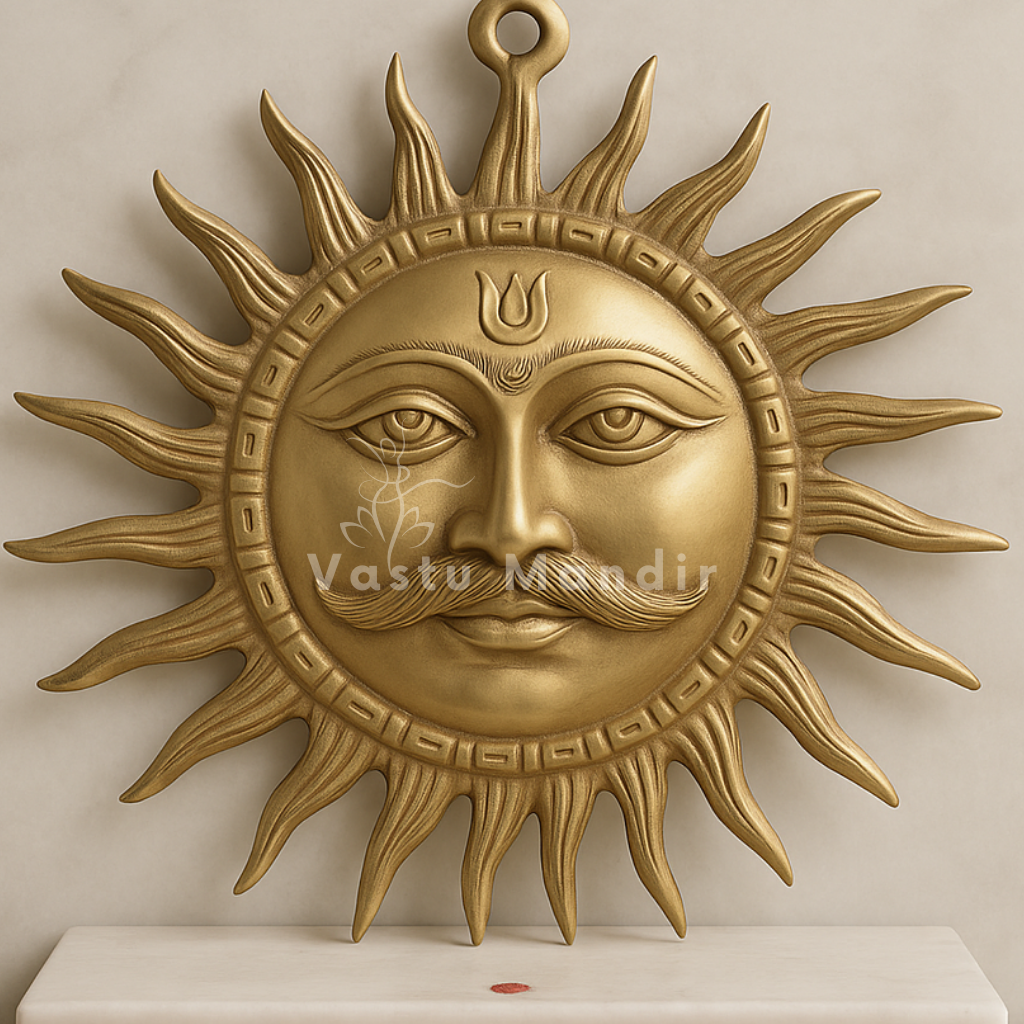 Big Sun (Surya Ji) 100% Pure Brass Statue Idol, Wall Decorative Showpiece for Home, Office and Gifting by Vastu Mandir