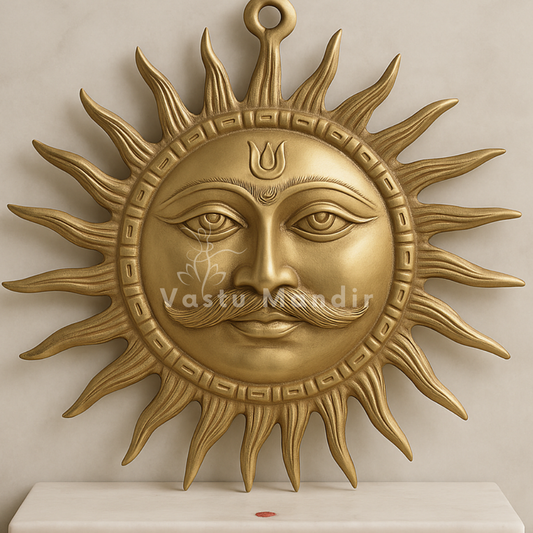 Big Sun (Surya Ji) 100% Pure Brass Statue Idol, Wall Decorative Showpiece for Home, Office and Gifting by Vastu Mandir