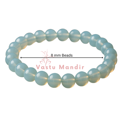 Natural White Aura Quartz Crystal Bracelet – Vastu Remedy for Calm & Aura Purification | 8mm Beads