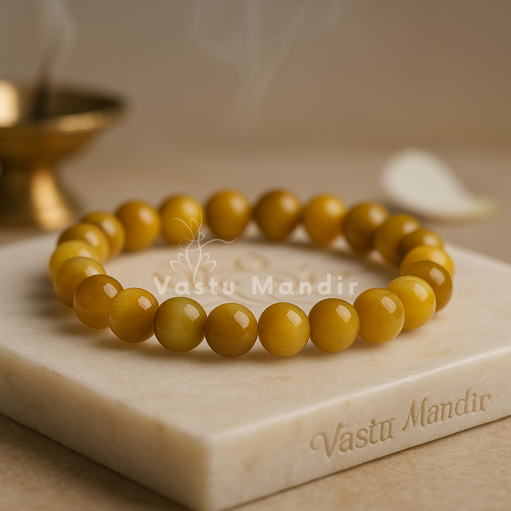Premium Natural Cat’s Eye 8mm Bead Bracelet, Vastu Remedy for Sharp Focus