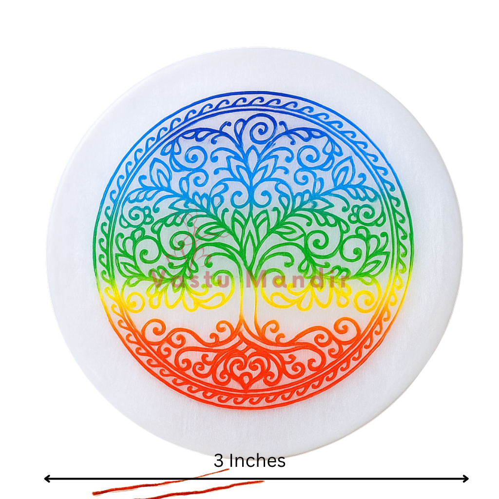 Premium Geometric Selenite Charger (3 Inch) – Artisan-Carved Display Plate, Unique Gifting, and Instant Crystal Cleansing
