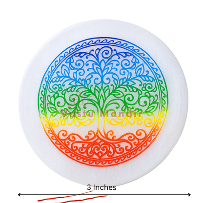 Premium Geometric Selenite Charger (3 Inch) – Artisan-Carved Display Plate, Unique Gifting, and Instant Crystal Cleansing