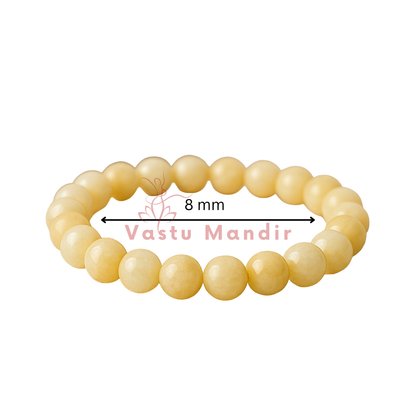 Premium Natural Calcite 8mm Bead Bracelet, Vastu Remedy for Clarity & Joy