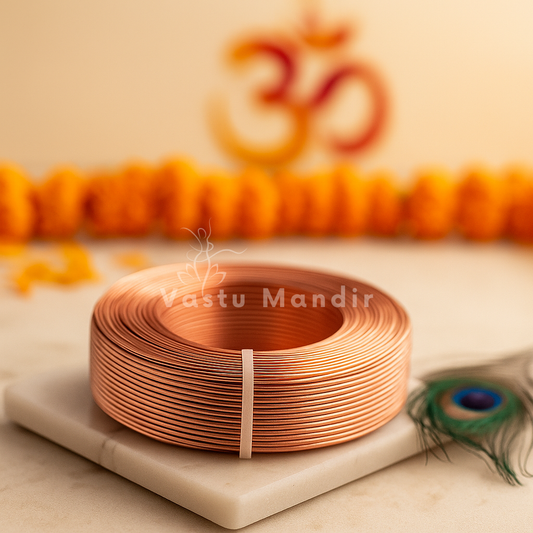 Premium Copper Strip Vastu Remedy 1mm Thick 1 Inch Width - 99.9% Pure Copper Metal Strip Tape for Toilet Blocking, Entrance Correction & Fire Element Balancing Vastu Remedies in Southeast Directions with Installation Guide 50/100/150 Feet by Vastu Mandir