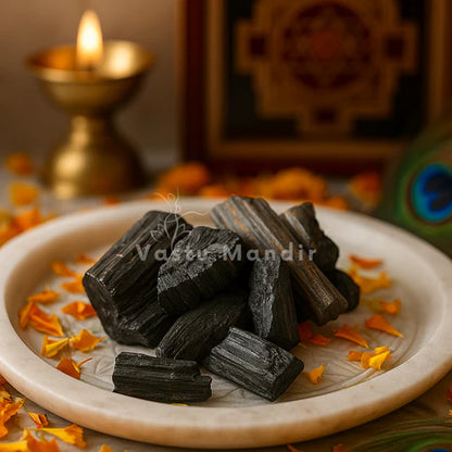 Black Tourmaline Rough Stones – Vastu Remedy for Negative Energy Protection & EMF Shielding | Ideal for Entrances & Workspaces | 100g / 500g / 1kg