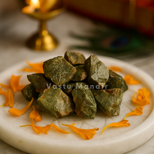 Raw Cat's Eye Chrysoberyl Rough Crystal 500g — Shadow Planet Stone for Past Life Healing, Mystical Insight & Negative Energy Shield in Sacred Corners, Healing Rooms & Astrological Remedy Grids by Vastu Mandir