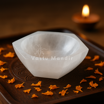 HEXAGONE SHAPE SELENITE BOWL