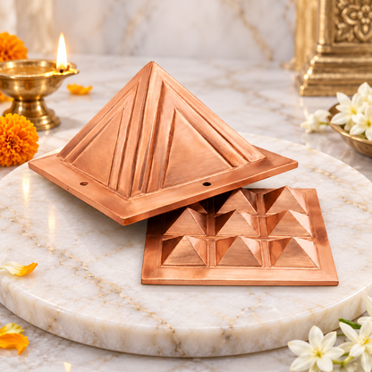 2-Layer Copper Vastu Pyramid – Vastu Remedy for Wealth & Balance | 7.6 cm | 330 g
