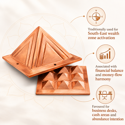 2-Layer Copper Vastu Pyramid – Vastu Remedy for Wealth & Balance | 7.6 cm | 330 g