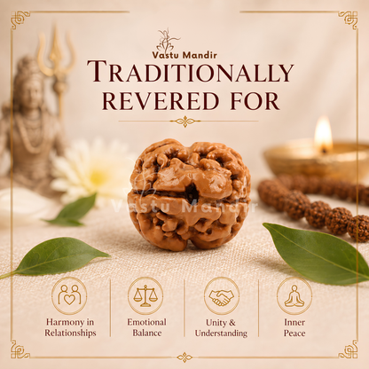 X-Ray Verified 2 Mukhi Rudraksha – Vastu Remedy for Marital Harmony & Relationship Unity | Ideal for South-West Couples Zones
