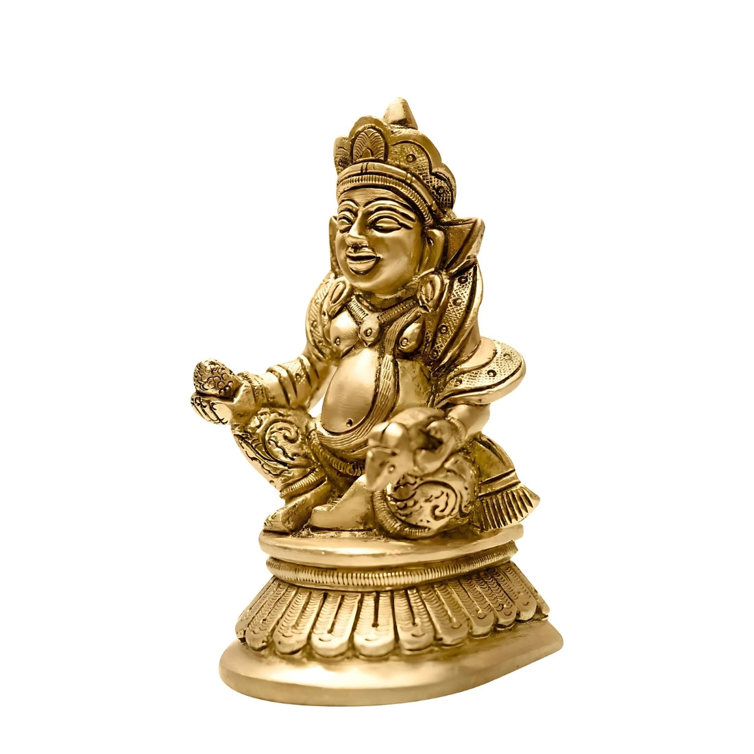 vastu mandir kuber ji, vastu brass idol, brass items, premium kuber ji statue in brass metal idol for vastu, home decor, table showpiece