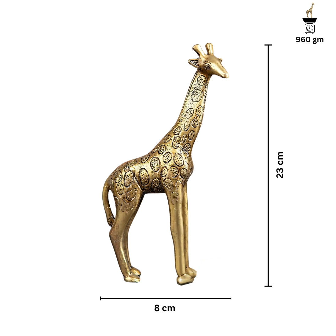 vastu mandir giraffe, vastu brass idol, brass items, premium giraffe statue in brass metal idol for vastu, home decor, table showpiece