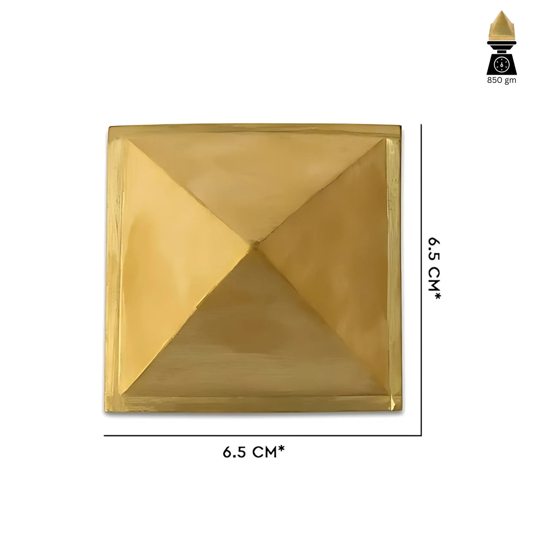 Solid Brass Pyramid Vastu Remedy for North West Direction Balance, Health, Wealth and Positive Energy Support for Entrance, Kitchen and Home Spaces | 7.6 cm | 850 g