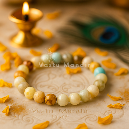 Amazonite Mixed Bracelet 8mm Beads – Natural Healing Crystal for Calmness, Balance & Positive Energy by Vastu Mandir