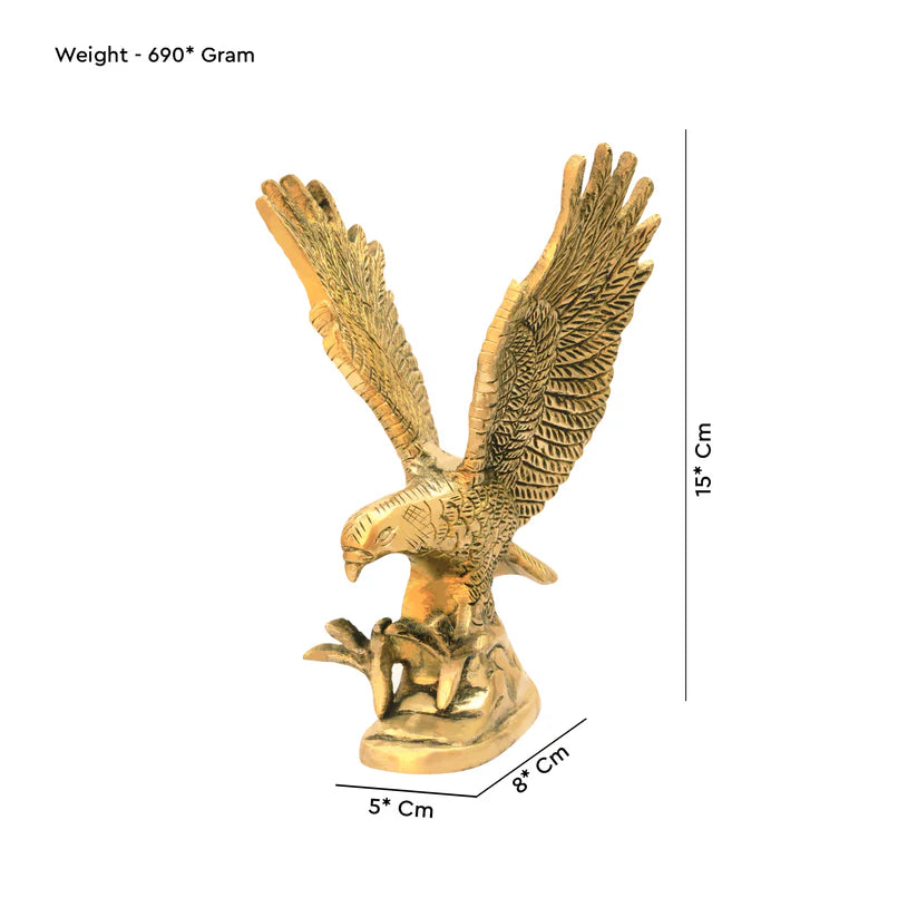 vastu mandir eagle, vastu brass idol, brass items, premium eagle in brass metal idol for vastu, home decor, table showpiece