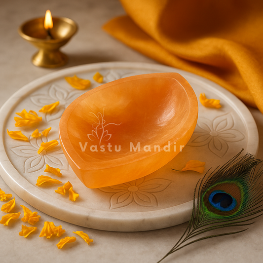 ORANGE-EVIL EYE SHAPE SELENITE BOWL