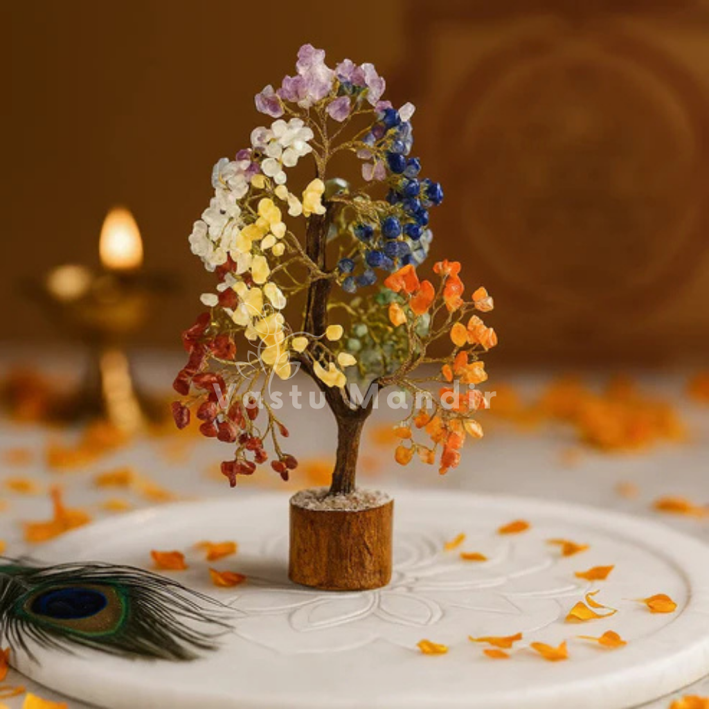 Premium 7 Chakra Vastu Tree (600 Beads, 12 Inch) for Complete Energy Alignment, Harmony, and Wellness | Holistic Healing Crystal Tree By Vastu Mandir