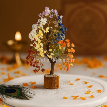 Premium 7 Chakra Vastu Tree (600 Beads, 12 Inch) for Complete Energy Alignment, Harmony, and Wellness | Holistic Healing Crystal Tree By Vastu Mandir