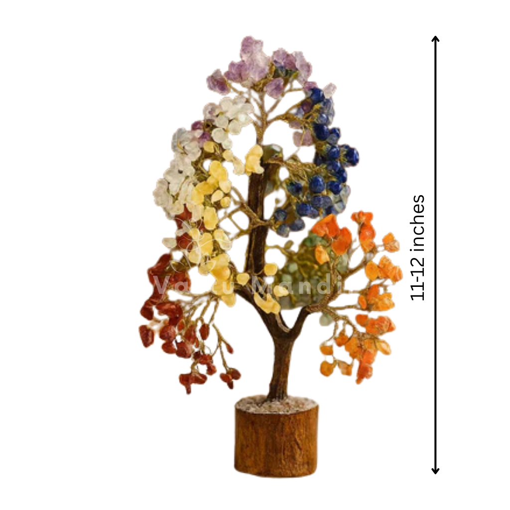 Premium 7 Chakra Vastu Tree (600 Beads, 12 Inch) for Complete Energy Alignment, Harmony, and Wellness | Holistic Healing Crystal Tree By Vastu Mandir