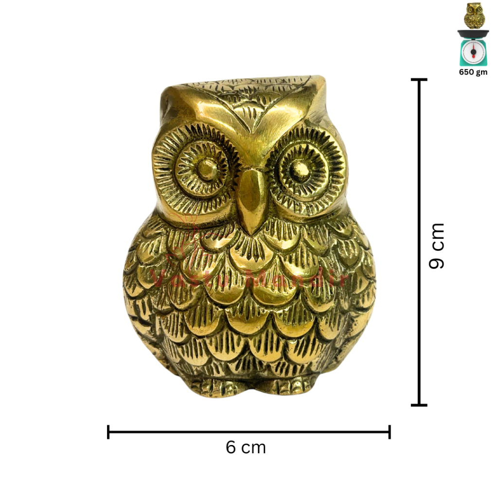 Premium Owl 100% Pure Brass Statue Idol Decorative Showpiece for Home, Office and Gifting by Vastu Mandir