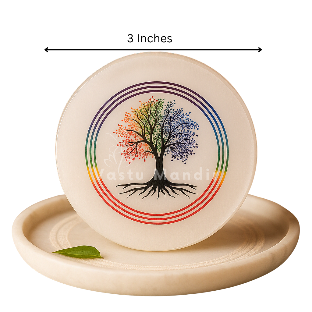 Premium 3-Inch Kalpavriksha Selenite Plate for Manifestation, Wish Fulfillment, and Abundance | Vastu Crystal Charging Plate By Vastu Mandir