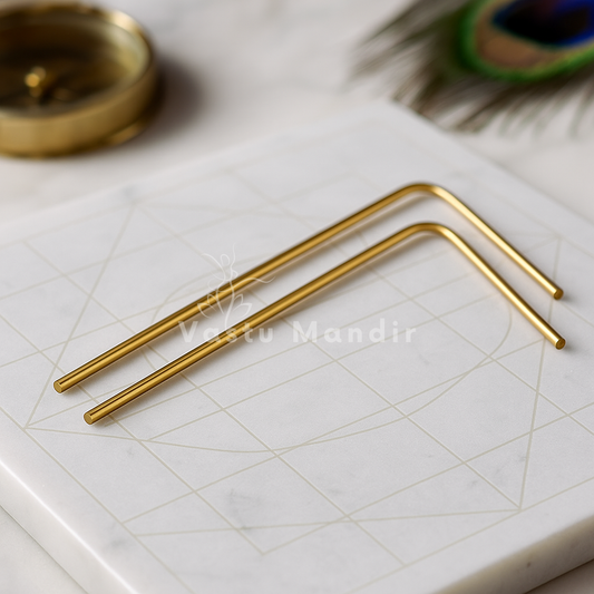 Premium Metal 100% Pure And Plain Copper Dowsing Rod Feng Shui For Aura Energy Checking and Scanning By Vastu Mandir