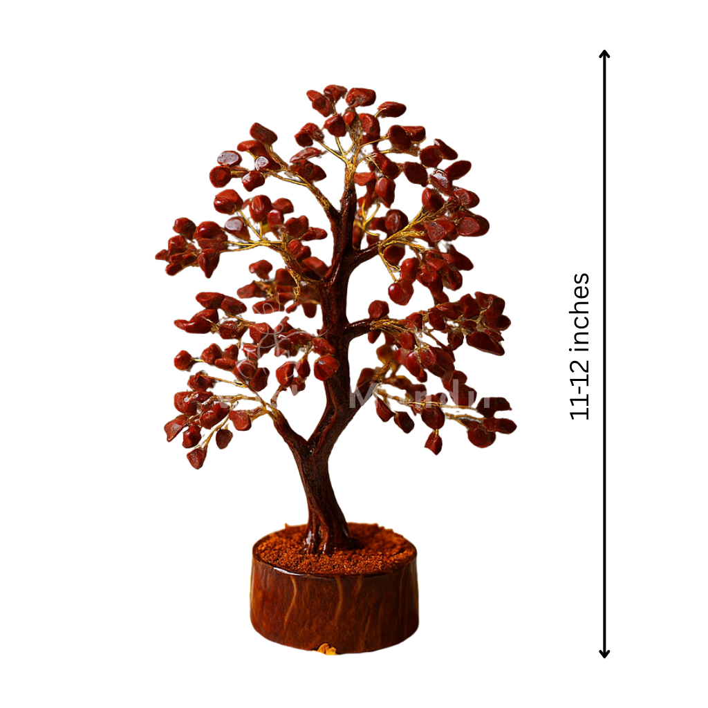 Premium Red Jasper Vastu Tree (600 Beads, 12 Inch) for Endurance, Deep Grounding, and Physical Vitality | Vastu Crystal Tree for Stability By Vastu Mandir