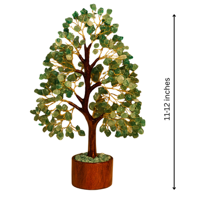 Premium Green Aventurine Vastu Tree (600 Beads, 12 Inch) for Luck, Wealth Flow, and New Opportunities | Money Magnet Crystal Tree for North Zone By Vastu Mandir