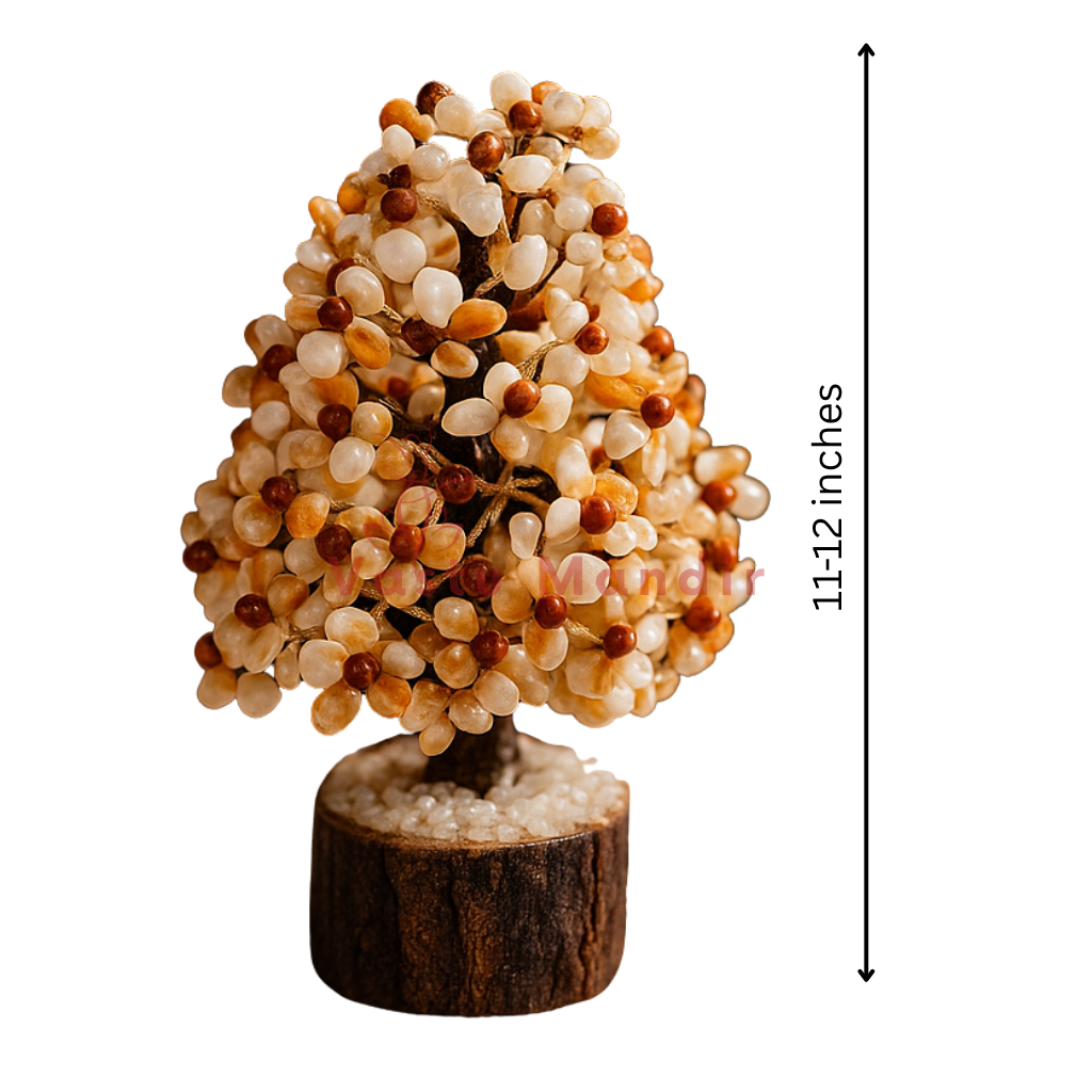 Premium Rudraksha + Gomti Chakra Vastu Tree (600 Beads, 12 Inch) for Divine Protection, Wealth, and Good Fortune | Unrivaled Spiritual Shield for Home By Vastu Mandir