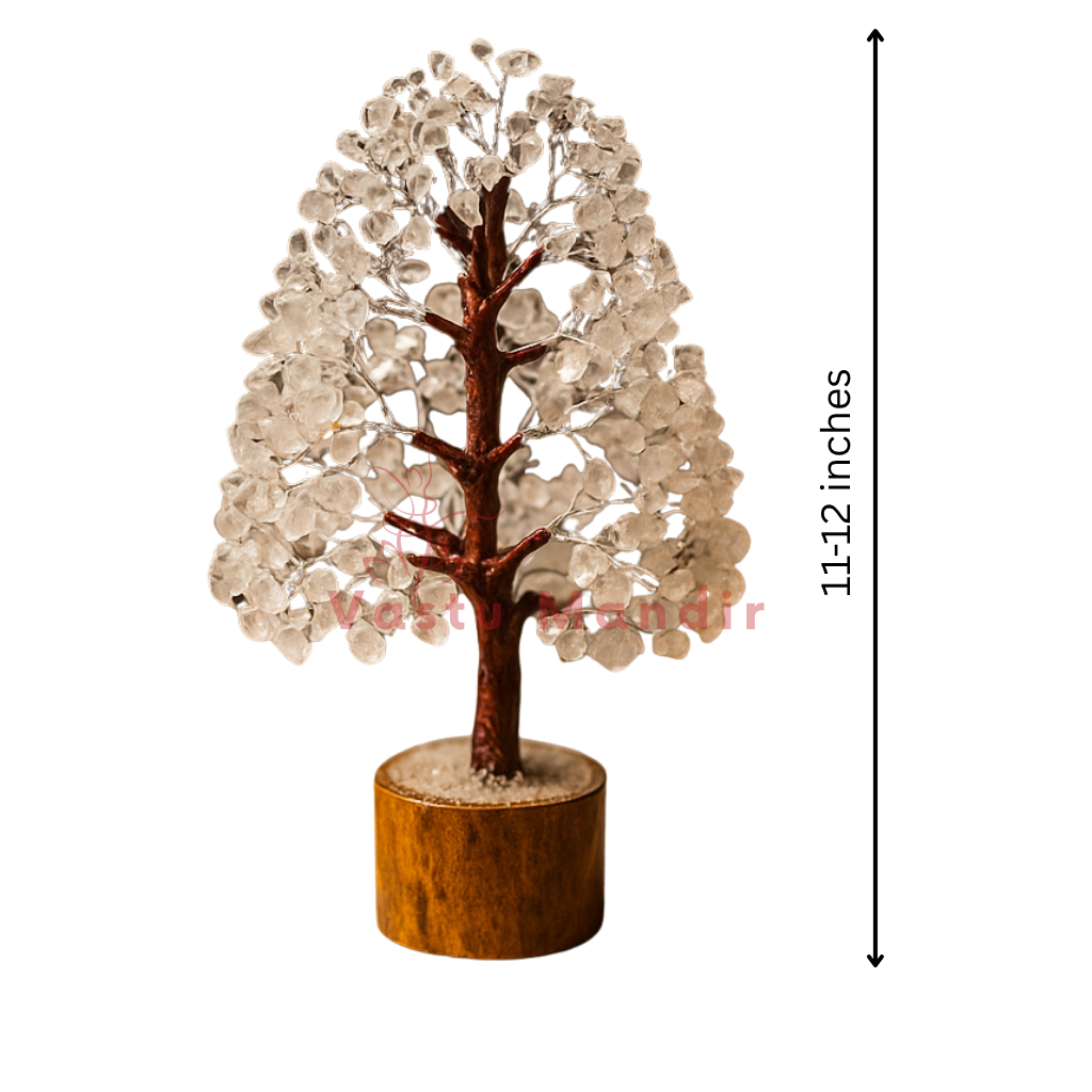 Premium Clear Quartz Vastu Tree (600 Beads, 12 Inch) for Energy Amplification, Clarity, and Purification | Vastu Crystal Tree for Intention Setting By Vastu Mandir