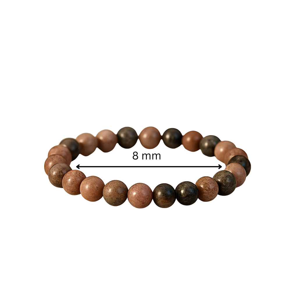 Premium Natural Rhodonite 8mm Bead Bracelet for Emotional Balance & Heart Healing