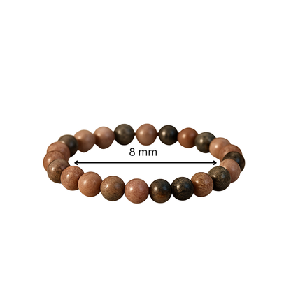 Premium Natural Rhodonite 8mm Bead Bracelet for Emotional Balance & Heart Healing