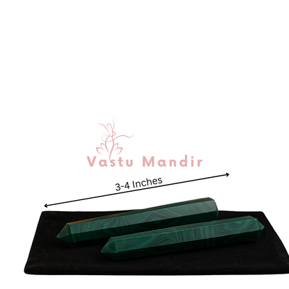 Malachite Energy Healing Pencil — Supreme Vastu Solution for Detox, Growth and Negative Energy Clearing (3-7 Inch) | Vastu Mandir