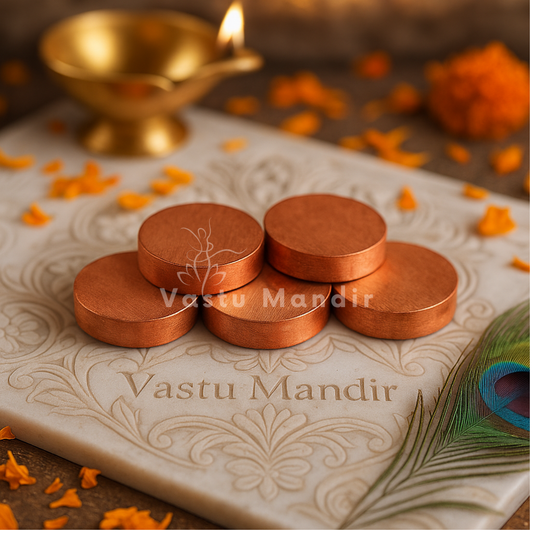 Premium Copper Meter Coin — 3cm Vastu Correction, Dosha Remedy & EMF Shield | Vastu Mandir