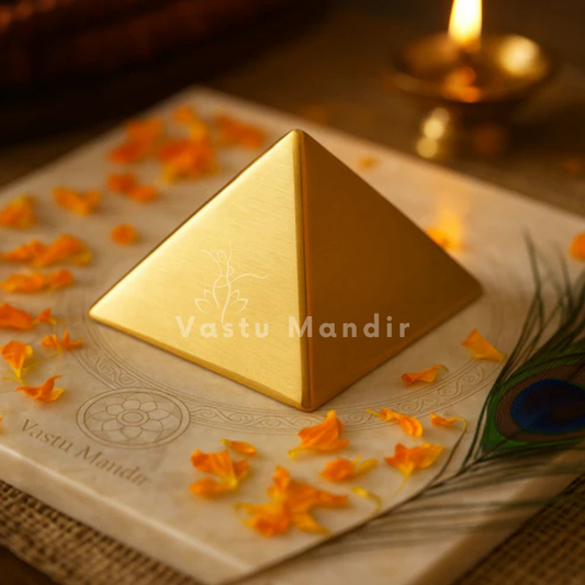 Premium Hollow Brass Pyramid – 100% Pure Brass Vastu Corrector for Home, Office & Spiritual Healing by Vastu Mandir