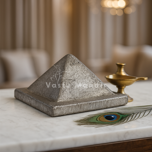Premium Finish 100% Pure Lead Metal Single Layer Pyramid for South-West Direction to Improve Health & Wealth, Home Entrance, Main Door, Kitchen for Balance Positive Energy By Vastu Mandir