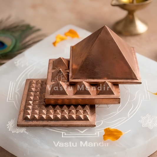 3-Layer Copper Pyramid Vastu Remedy for Energy Amplification, Prosperity and South East Direction Activation for Home, Office and Vastu Correction | 5-7.6 cm | 665 g