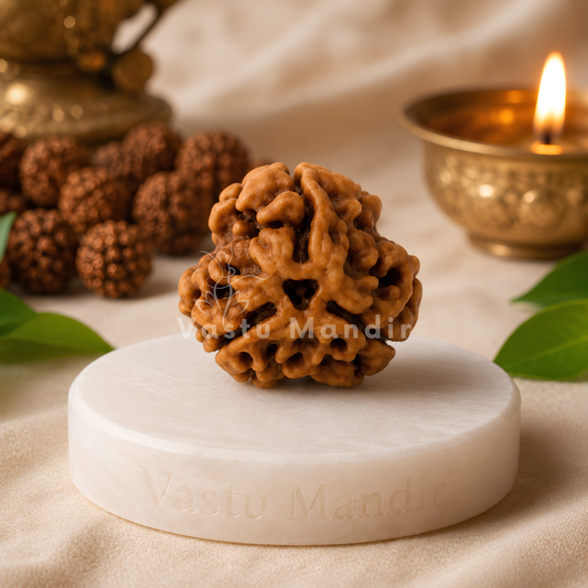 Authentic 3 Mukhi Rudraksha – Vastu Remedy for Confidence Boost & Karma Cleansing | Ideal for South-East Fire Element Activation