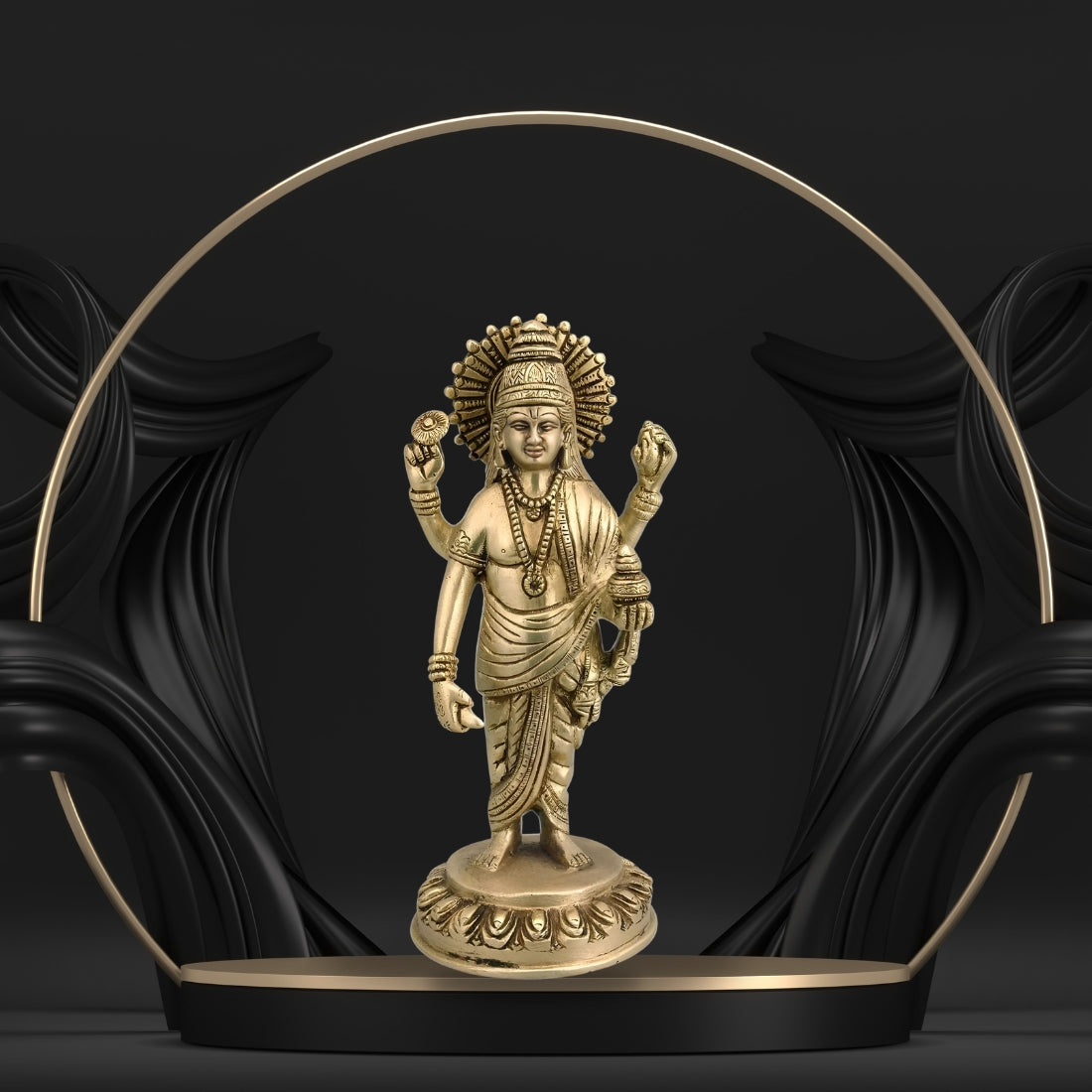 vastu mandir DHANVANTRI , brass small DHANVANTRI , vastu brass idol, brass items, premium DHANVANTRI idol for vastu, home decor, table showpiece