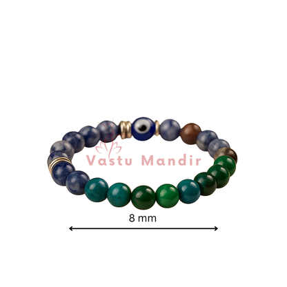 Pisces Zodiac Healing Bracelet 8mm — Sodalite & Chrysocolla for Intuition