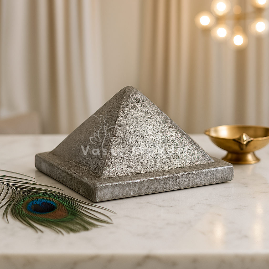 Premium Finish 100% Pure Lead Metal Single Layer Pyramid for South-West Direction to Improve Health & Wealth, Home Entrance, Main Door, Kitchen for Balance Positive Energy By Vastu Mandir