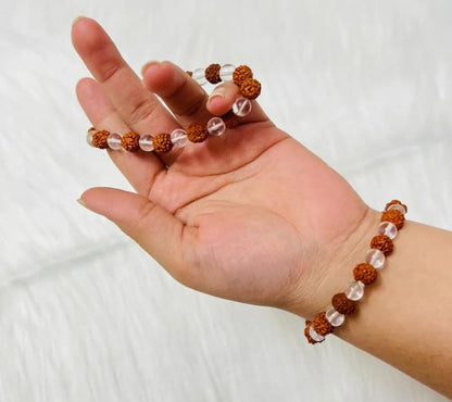 RUDRAKSHA + CRYSTAL BRACELET