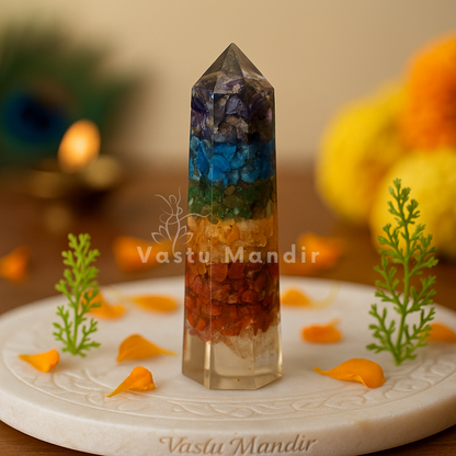 Premium Seven Chakra Vastu Pencil (2-5 Inch Range) for Full Spectrum Energy Alignment & Spiritual Healing | Vastu Mandir