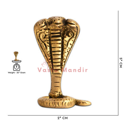 Snake 100% Pure Brass Statue Idol Decorative Showpiece for Home, Office and Gifting by Vastu Mandir