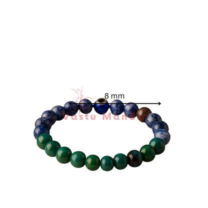 sagittarius zodiac bracelet 8mm with colored beads on a white background