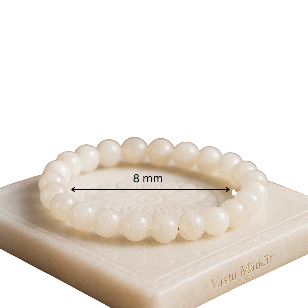 premium white moonstone bracelet elastic stretch divine feminine energy


